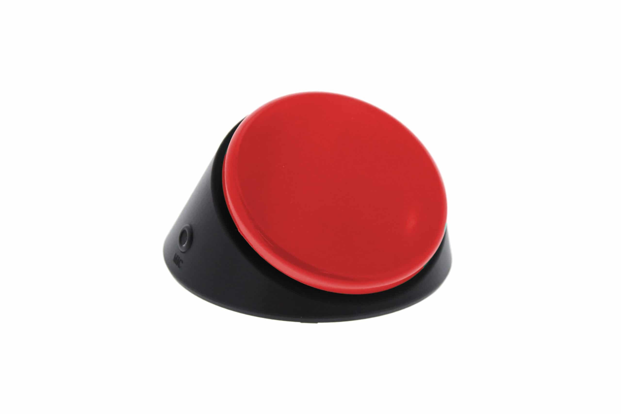 Red button and black base for communicating.